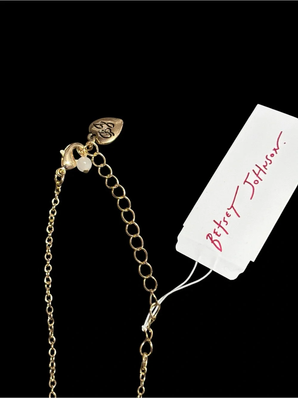 NWT•Betsey Johnson Pink Pencil Heart Shaped Necklace